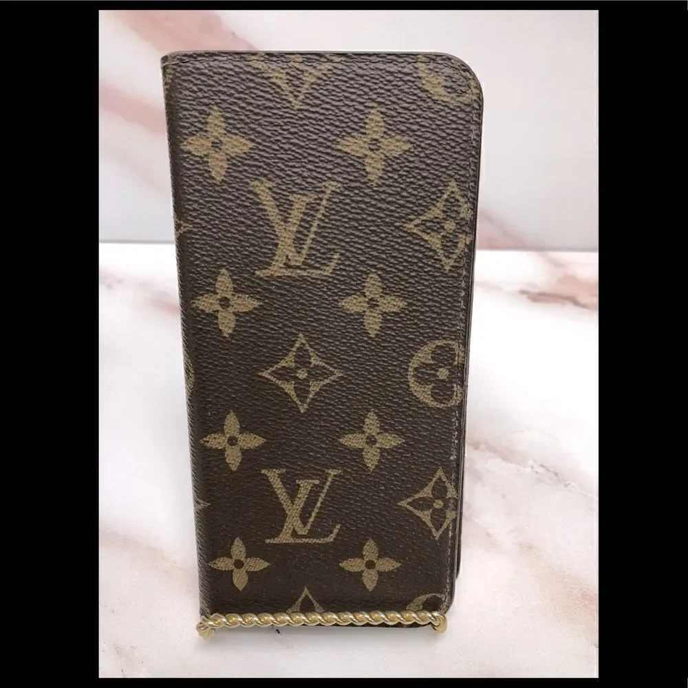 Louis Vuitton Monogram Folio IPhone 6 Plus Case M61423 LV E4360